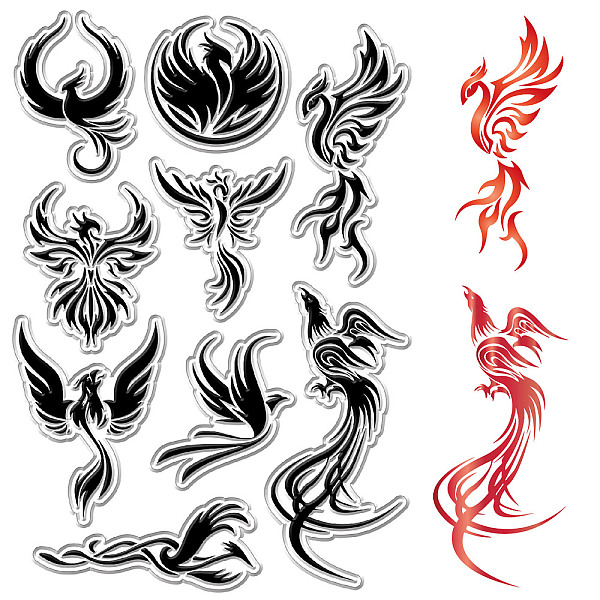 

PandaHall CRASPIRE Phenix Clear Stamps Retro Reusable Postmark Transparent Silicone Stamp Seals for Journaling Card Making Decor DIY...