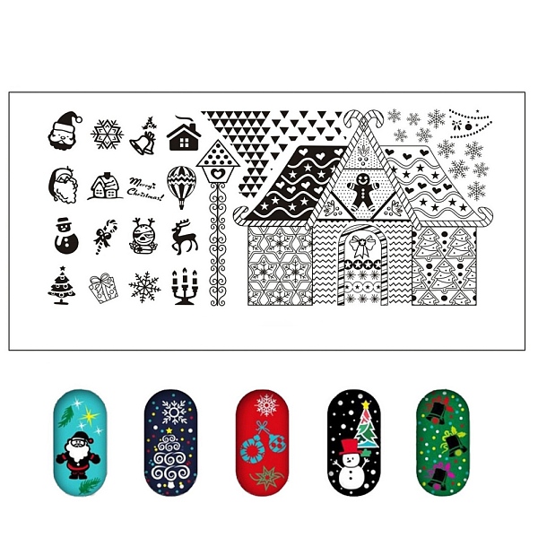 PandaHall Stainless Steel Nail Art Stamping Plates, Nail Image Flowers Lace Star Skull Easter Christmas Templates, for DIY Nail Manicuring...