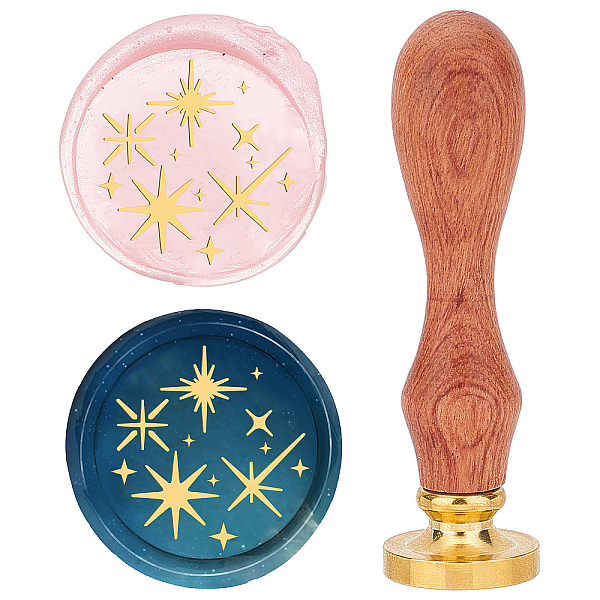 

PandaHall CRASPIRE Star Wax Seal Stamp 25mm Sealing Wax Stamps Retro Rosewood Handle Removable Brass Head for Wedding Invitations Envelopes...