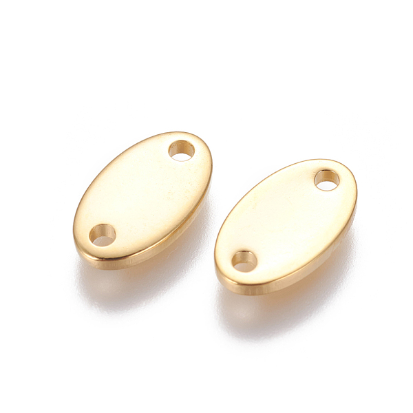 

PandaHall 201 Stainless Steel Links connectors, Oval, Golden, 12.5x7x1.5mm, Hole: 1.5mm 201 Stainless Steel Oval
