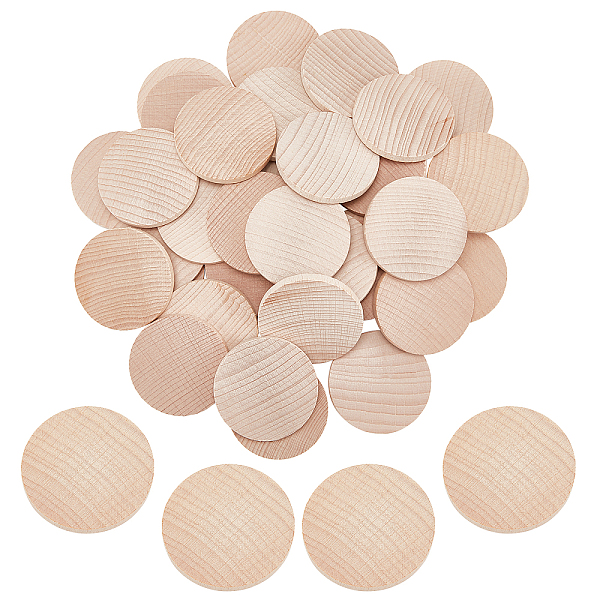 

PandaHall 40pcs Unfinished Wood Circles 2 Inch Round Wood Coins Wood Discs Natural Wood Slices Wooden Tokens Reward Coins for Christmas...