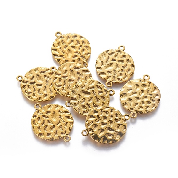 

PandaHall Tibetan Style Links/Connectors, Flat Round, Lead Free and Cadmium Free, Antique Golden, 31x24x1.5mm, Hole: 2mm Alloy Round