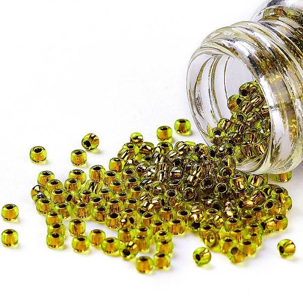 

PandaHall TOHO Round Seed Beads, Japanese Seed Beads, (747) Copper Lined Lime Green, 11/0, 2.2mm, Hole: 0.8mm, about 50000pcs/pound Glass...