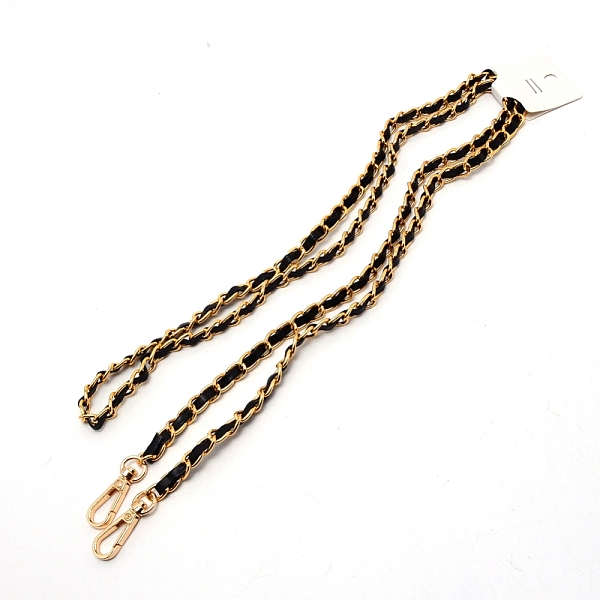 

PandaHall Aluminum Alloy Curb Chain Purse Bag Handle, with PU Leather, for Bag Accessories, Light Gold, 130cm Aluminum