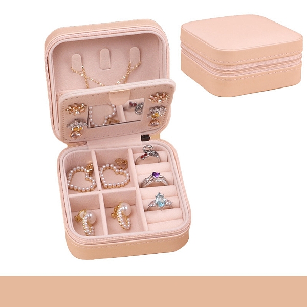 Square PU Leather Jewelry Set Box
