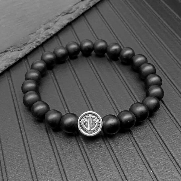 

PandaHall High Beauty Pure Black Bracelet Beaded Lucky Transfer Pixiu Bracelet Simple Style Couple Gift to the Small Market