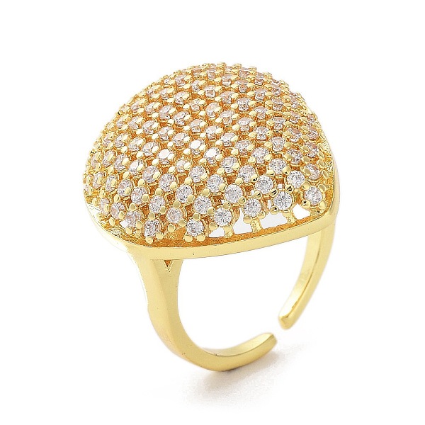 

PandaHall Brass with Cubic Zirconia Open Cuff Rings for Women, Real 18K Gold Plated, 7~30.5mm, Inner Diameter: 22.5mm Brass Clear