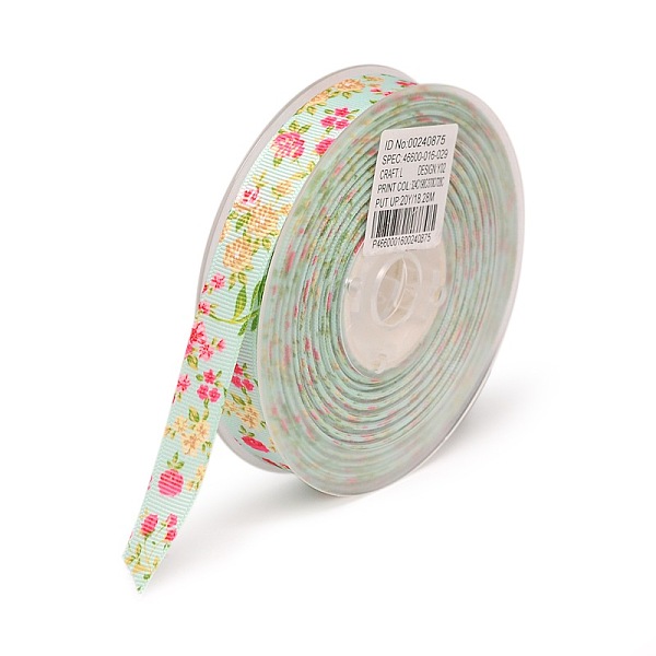 

PandaHall Floral Single-sided Printed Polyester Grosgrain Ribbons, Light Cyan, 5/8 inch(16mm), about 100yards/roll(91.44m/roll) Polyester...