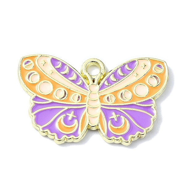 

PandaHall Alloy Enamel Pendants, Golden, Butterfly Charm, Orchid, 15.5x25x1.5mm, Hole: 2mm Alloy+Enamel Butterfly Purple