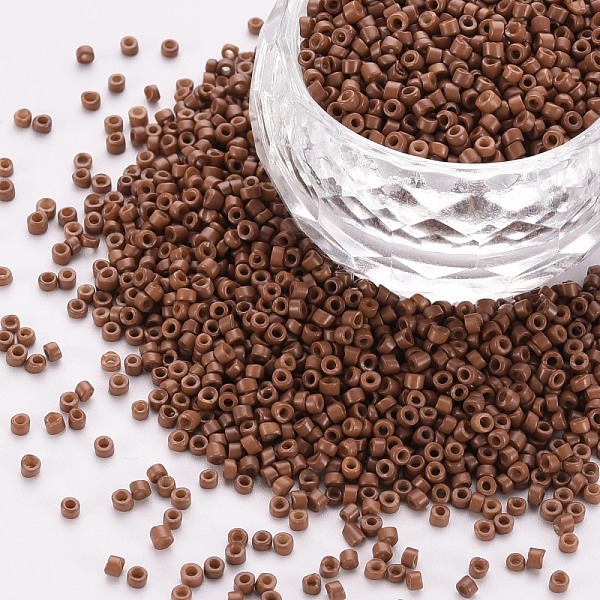 

PandaHall Glass Cylinder Beads, Seed Beads, Baking Paint, Round Hole, Sienna, 1.5~2x1~2mm, Hole: 0.8mm, about 45000pcs/bag, about 1pound/bag..., Brown