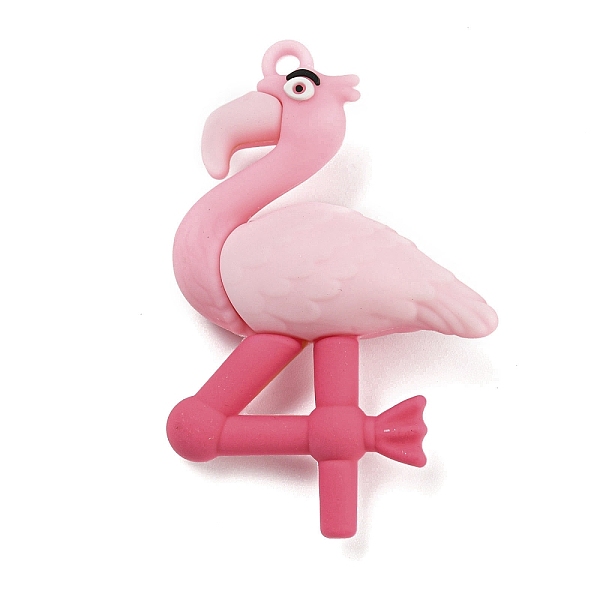 

PandaHall Cartoon PVC Plastic Big Pendants, Number 4 Charm, Flamingo Shape, 57x37x16mm, Hole: 3mm PVC Flamingo Shape