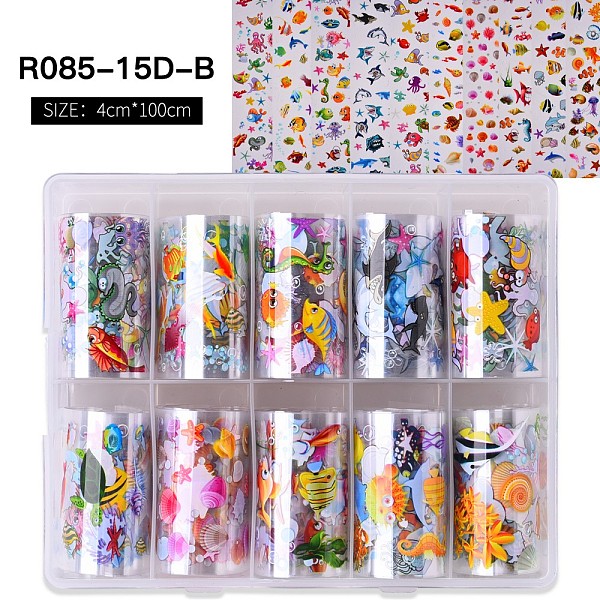 

PandaHall Nail Art Transfer Stickers, Nail Decals, DIY Nail Tips Decoration for Women, Colorful, Animal Pattern, 1000x40mm, 10rolls/box...