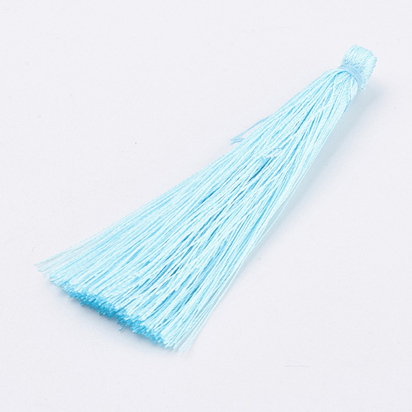 

PandaHall Nylon Tassel Pendant Decoration, Light Cyan, 65~74x6mm Nylon Cyan
