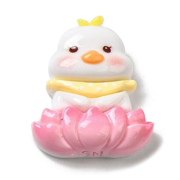 

PandaHall Cute Opaque Resin Cabochons, Animal with Lotus, Chick, 30.5x25x10mm Resin Chick