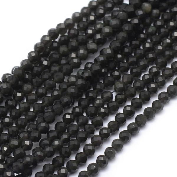 Natural Obsidian Beads Strand
