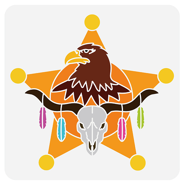 

PandaHall PET Hollow Out Drawing Painting Stencils, for DIY Scrapbook, Photo Album, Eagle, 30x30cm Plastic Eagle