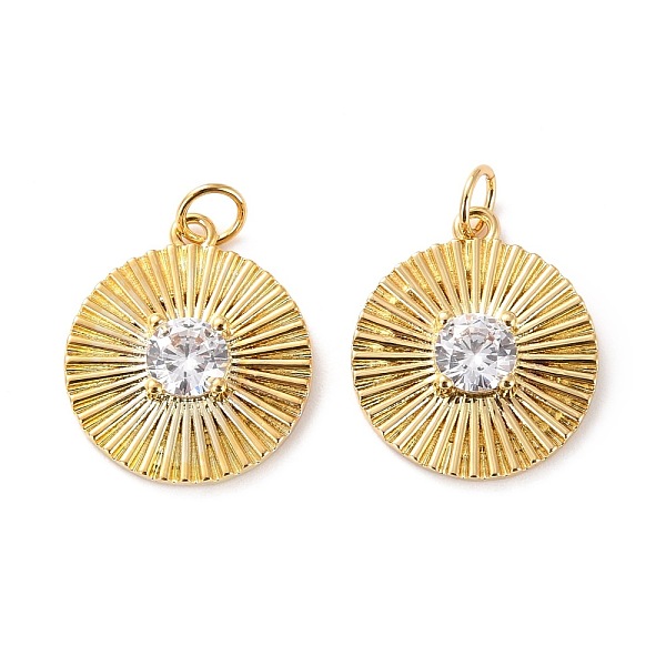 

PandaHall Brass Micro Pave Cubic Zirconia Pendants, Long-Lasting Plated, Cadmium Free & Lead Free, Flat Round, Real 18K Gold Plated..., Clear