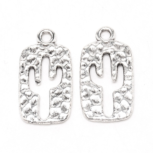 

PandaHall Tibetan Style Alloy Pendants, Cactus, Antique Silver, 23.5x12x1.5mm, Hole: 2mm Alloy Others