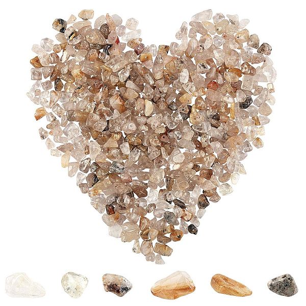 

PandaHall SUNNYCLUE Natural Rutilated Quartz Chip Beads, 5~8x5~8mm, Hole: 1mm, about 400pcs/box Rutilated Quartz Chip