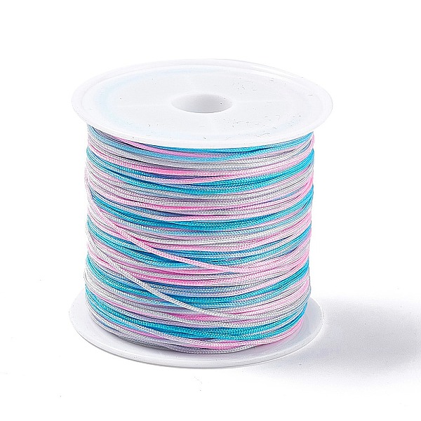 

PandaHall 50M Segment Dyed Nylon Chinese Knotting Cord, for DIY Jewelry Making, Deep Sky Blue, 0.8mm, about 54.68 Yards(50m)/Roll Nylon