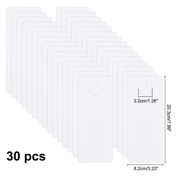 

PandaHall Frosted PVC Plastic Hangtagt, Rectangle, White, 20.3x8.2x0.038cm, Hole: 3.175cm, 30pcs/set Plastic Rectangle White