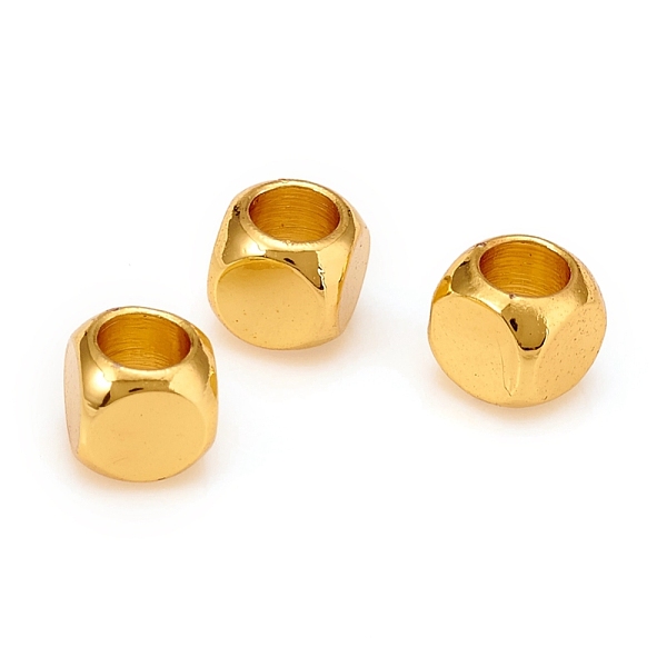 

PandaHall Long-Lasting Plated Brass Spacer Beads, Cube, Golden, 4x4x4mm, Hole: 2.5mm Brass Cube