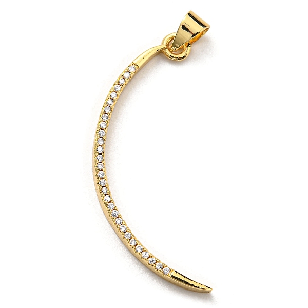 

PandaHall Brass with Cubic Zirconia Pendants, Long-Lasting Plated, Lead Free & Cadmium Free, Real 18K Gold Plated, Bent Stick, Clear...