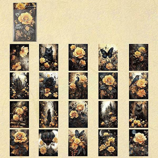 

PandaHall Flower Scrapbook Paper Pads, for DIY Album Scrapbook, Background Paper, Diary Decoration, Gold, 140x100mm, 20pcs/set Paper Flower...