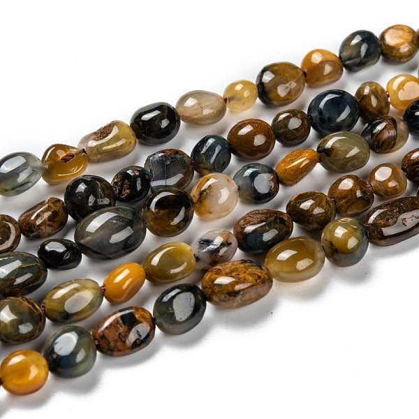 

PandaHall Natural Pietersite Beads Strands, Nuggets, Tumbled Stone, 5~8.5x5.5~7x3.5~4mm, Hole: 0.7mm, about 64pcs/strand, 16.34''(41.5cm)...