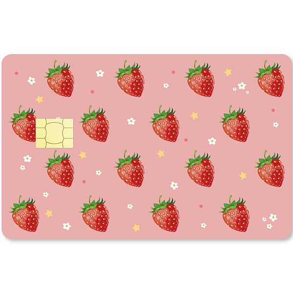 

PandaHall PVC Plastic Waterproof Card Stickers, Self-adhesion Card Skin for Bank Card Decor, Rectangle, Strawberry, 186.3x137.3mm Plastic...