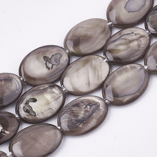 

PandaHall Freshwater Shell Beads Strands, Dyed, Oval, Rosy Brown, 17.5~18x12~13x3mm, Hole: 1mm, about 23pcs/strand, 16.3 inch Freshwater...