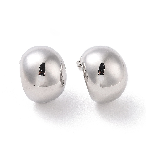

PandaHall Brass Half Round Stud Earrings, Half Hoop Earrings for Women, Cadmium Free & Lead Free, Platinum, 25x19.5x16mm, Pin: 0.8mm Brass...