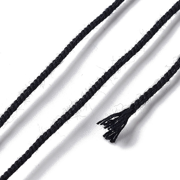 

PandaHall Polyester Twisted Cord, Round, for DIY Jewelry Making, Black, 1mm, about 49.21 Yards(45m)/Roll Polyester Black