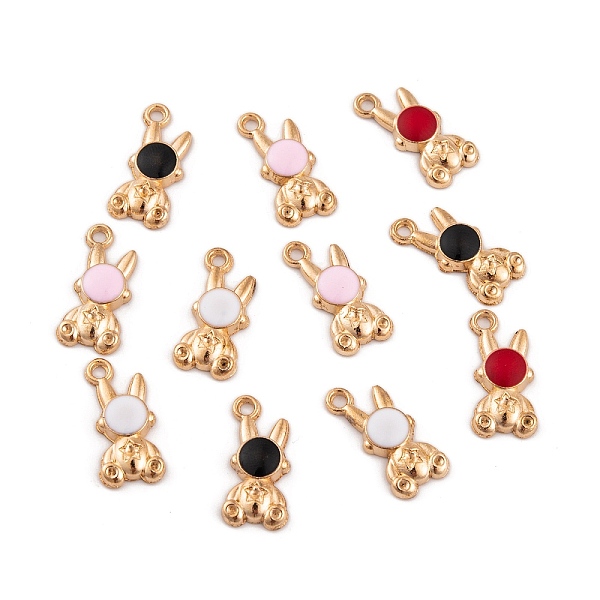 

PandaHall Light Gold Plated Alloy Enamel Pendants, Cadmium Free & Lead Free, Rabbit Charm, Mixed Color, 18x8.5x3mm, Hole: 2mm Alloy+Enamel..., Multicolor