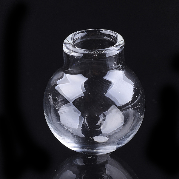 

PandaHall Handmade Blown Glass Globe Ball Bottles, for Glass Vial Pendants Making, Clear, 23.5x20mm, Half Hole: 8mm, Bottle Capacity: 3.3ml...