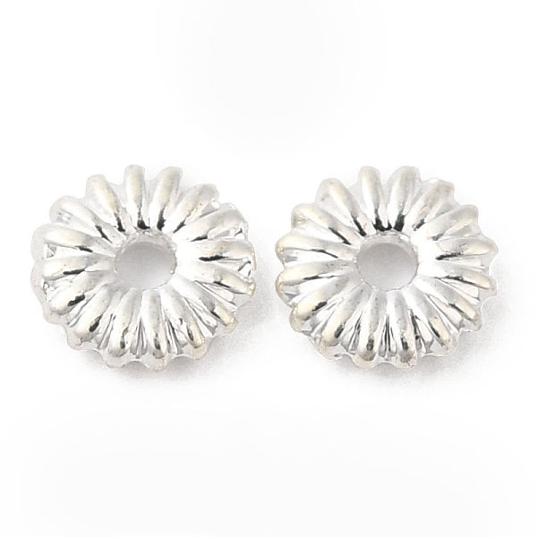 

PandaHall Brass Spacer Beads, Cadmium Free & Lead Free, Flower, Long-Lasting Plated, Silver, 4x1mm, Hole: 0.9mm Brass Flower