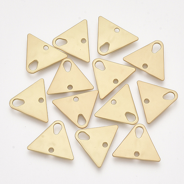 

PandaHall Smooth Surface Alloy Links connectors, Triangle, Matte Gold Color, 14.5x19x1mm, Hole: 1.6mm and 4X2.5mm Alloy Triangle