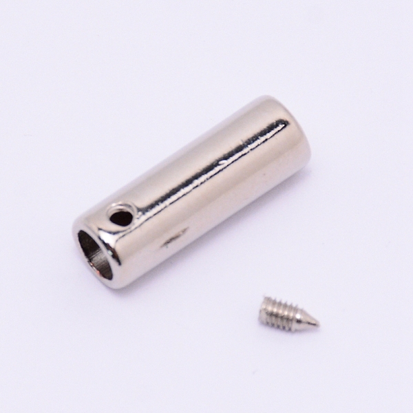 

PandaHall Zinc Alloy End Caps, Column, Platinum, 19.5x6mm, Hole: 2mm, Inner Diameter: 4mm Alloy