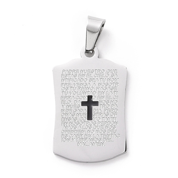 

PandaHall 304 Stainless Steel Enamel Pendants, Rectangle with Cross & Word, Stainless Steel Color, 33.5x20.5x1.5mm, Hole: 4.5x9mm Stainless...