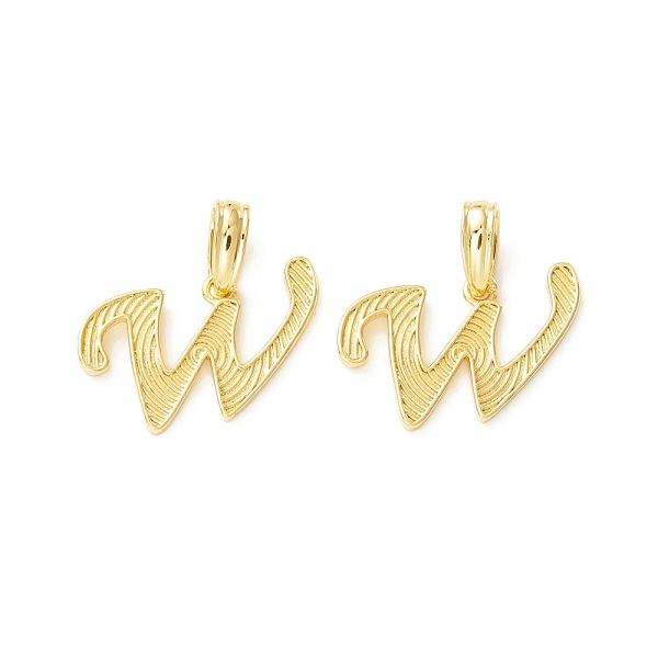 

PandaHall Rack Plating Eco-Friendly Brass Letter Pendants, Real 18K Gold Long-Lasting Plated, Cadmium Free & Lead Free, Letter.W...