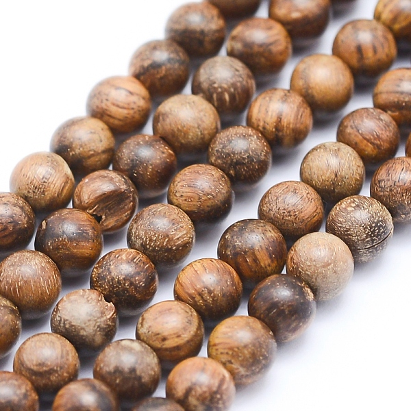 

PandaHall Natural African Padauk Wood Beads Strands, Undyed, Round, 6mm, Hole: 1mm, about 64pcs/strand, 15.7 inch(40cm) Wood Round Brown