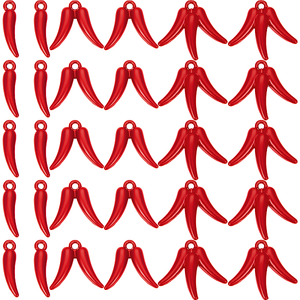 

PandaHall SUNNYCLUE 60Pcs 3 Styles Spray Painted Alloy Pendants, Pepper, Red, 15.5~18.5x3.5~18.5x3.5~4.5mm, Hole: 1.4~1.5mm, 20pcs/style...
