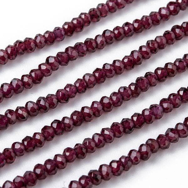 

PandaHall Natural Garnet Beads Strands, Faceted, Rondelle, 3~3.5x2.5~3mm, Hole: 0.5~0.6mm, about 129~173pcs/strand, 15.5 inch(39.5cm) Garnet..., Purple