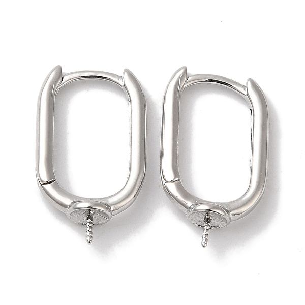 

PandaHall Brass Stud Earring Findings, Platinum, 18x4mm, Pin: 0.9mm Brass
