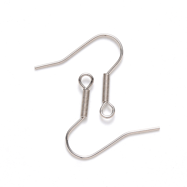 

PandaHall 304 Stainless Steel Earring Hooks, Ear Wire, with Horizontal Loop, Stainless Steel Color, 19~21x21mm, Hole: 2mm, 21 Gauge, Pin...