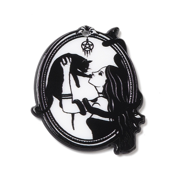 

PandaHall Halloween Acrylic Pendants, Witch, Cat Shape, 41x34x2mm, Hole: 1.8mm Acrylic Cat Shape Black