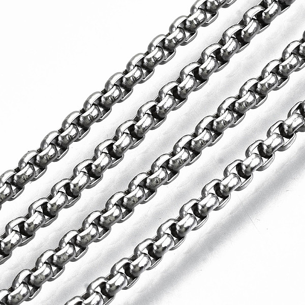 

PandaHall 3.28 Feet 304 Stainless Steel Venetian Chains, Box Chains, Unwelded, Stainless Steel Color, 2x2x1mm 304 Stainless Steel