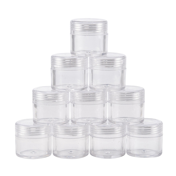 

PandaHall Plastic Bead Storage Containers, Column, Clear, 3.4x3.3cm, Capacity: 10ml(0.34 fl. oz) Plastic Round Clear