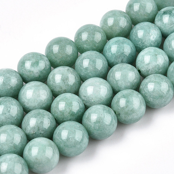 

PandaHall Natural Myanmar Jade/Burmese Jade Beads Strands, Dyed, Round, 10mm, Hole: 1mm, about 40pcs/strand, 15.1 inch Myanmar Jade Round