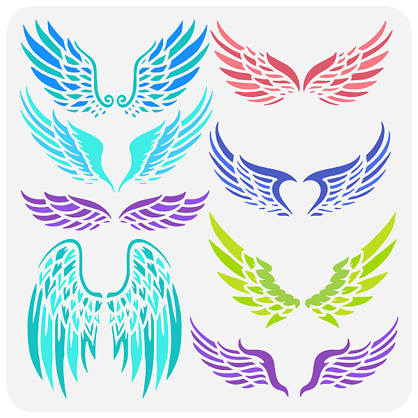 

PandaHall FINGERINSPIRE Angel Wings Stencils 11.8x11.8inch 8 Style Feather Wings Painting Template Reusable Fantasy Wings Decoration Stencil...